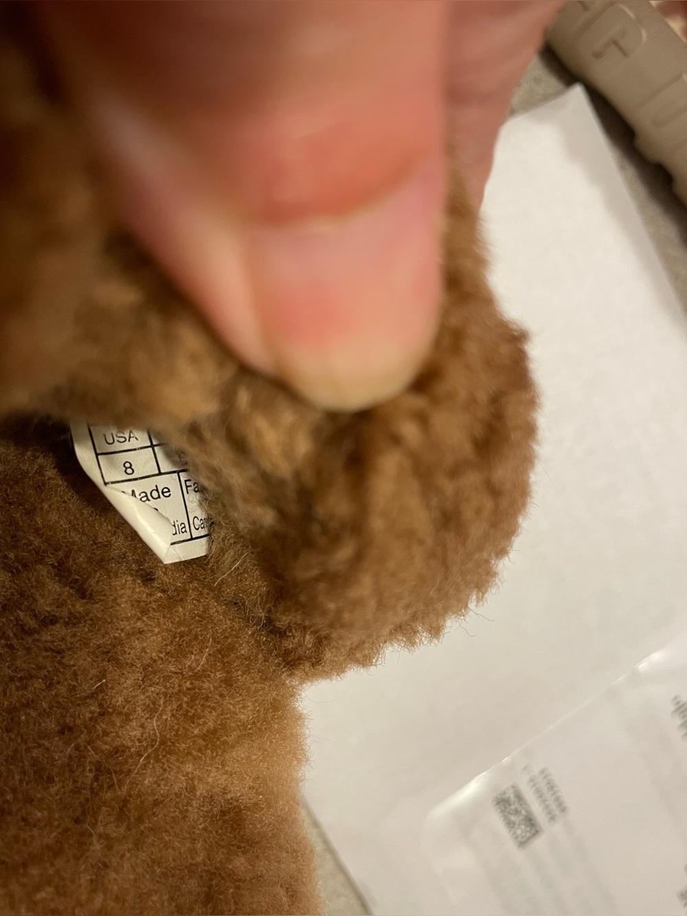 UGG Brown Sheepskin Slide Slippers with Pink Stitching - size 8 - Picture 5 of 5